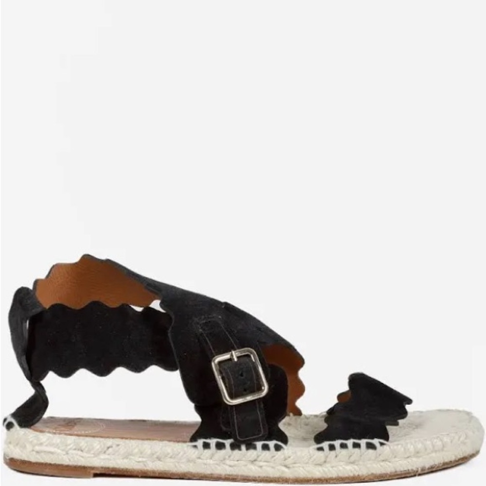 Chloe Lauren Scalloped Suede Espadrille
